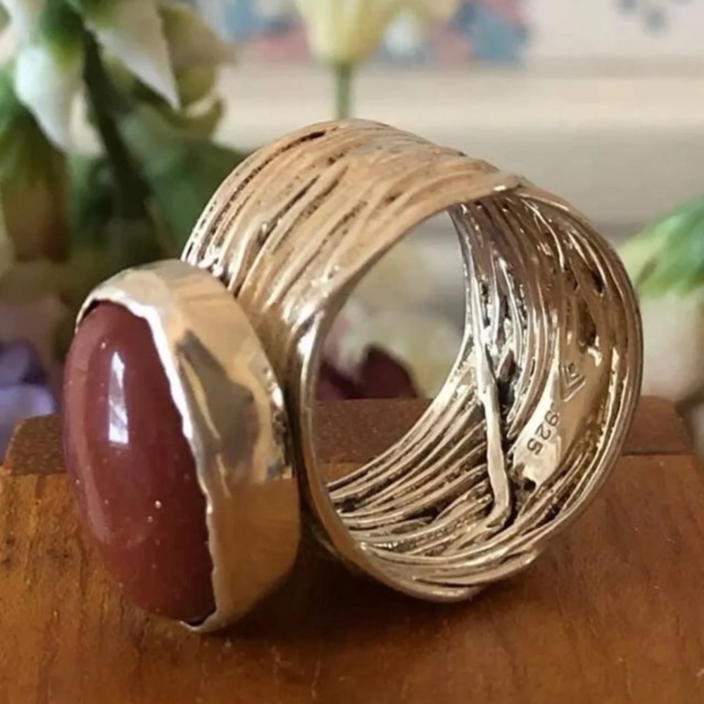 RARE Silpada Sterling Silver Sparkling Sandstone Ring R1144 Size 7